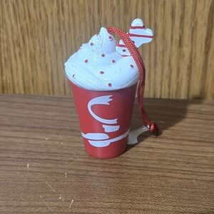 Holiday Cheer Red and White Cup Ornament